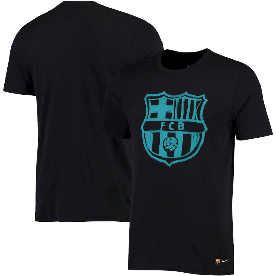 Barcelona Nike Crest T-Shirt Black-Teal